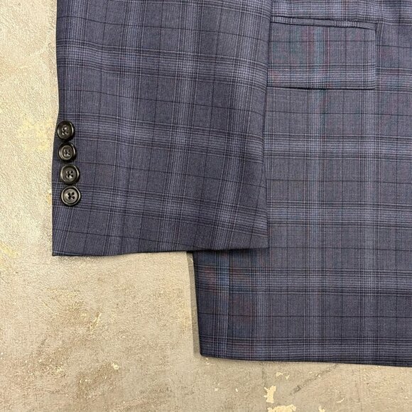 Brooks Brothers "BrooksCool" Blazer REDA Wool Sport Coat Glen Check Blue 44R - Picture 3 of 10